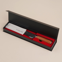 Нож кухонный SL Home &laquo;Оливия&raquo;, разделочный, лезвие 20,32 см, дамасская сталь, цвет коричневый