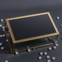 Органайзер для хранения &laquo;Кристалл&raquo;, с крышкой, стеклянный, 1 секция, 17 &times; 11,5 &times; 10 см, цвет прозрачный/медный/розовый