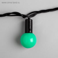 Гирлянда «Нить» 10 м с насадками «Шарики 2.5 см», IP44, тёмная нить, 100 LED, свечение зелёное, 8 режимов, 220 В Гирлянда «Нить» 10 м с насадками «Шарики 2.5 см», IP44, тёмная нить, 100 LED, свечение зелёное, 8 режимов, 220 В