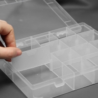 Органайзер для рукоделия, со съёмными ячейками, 14 отделений, 21 × 17 × 4 см, цвет прозрачный Органайзер для рукоделия, со съёмными ячейками, 14 отделений, 21 × 17 × 4 см, цвет прозрачный