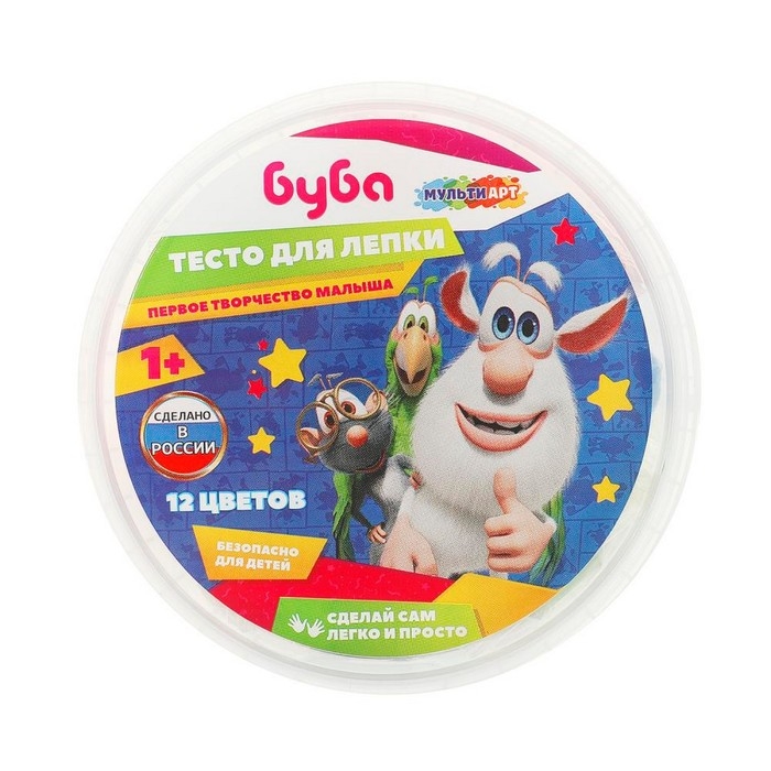 Тесто для лепки в ведре «Буба», 12 цв. Тесто для лепки в ведре «Буба», 12 цв.
