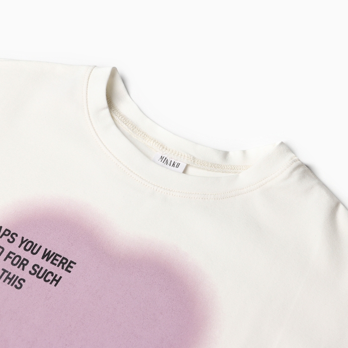 Футболка детская MINAKU  цвет молочный, рост 116 см