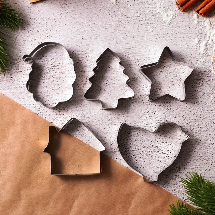 Подарочный набор формочек для печенья KONFINETTA &laquo;Зимний вкус&raquo;: 10 шт, нержавеющая сталь