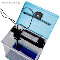 Аквариум SeaStar HX-390F в комплекте: LED-лампа 3х цветная, 7 режимов, фильтр, 30 л, голубой