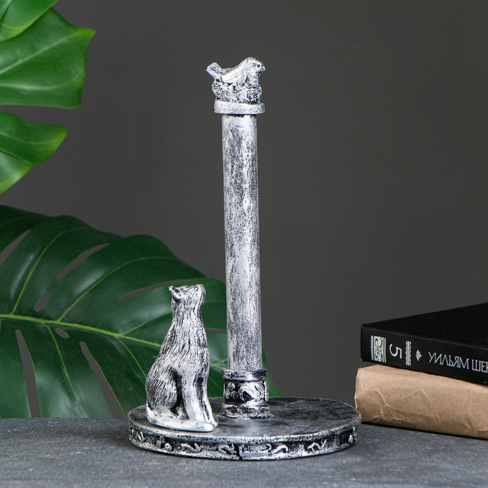 Подставка для бумажного полотенца Подставка для бумажного полотенца "Кошка с птичкой" 30х16х16см