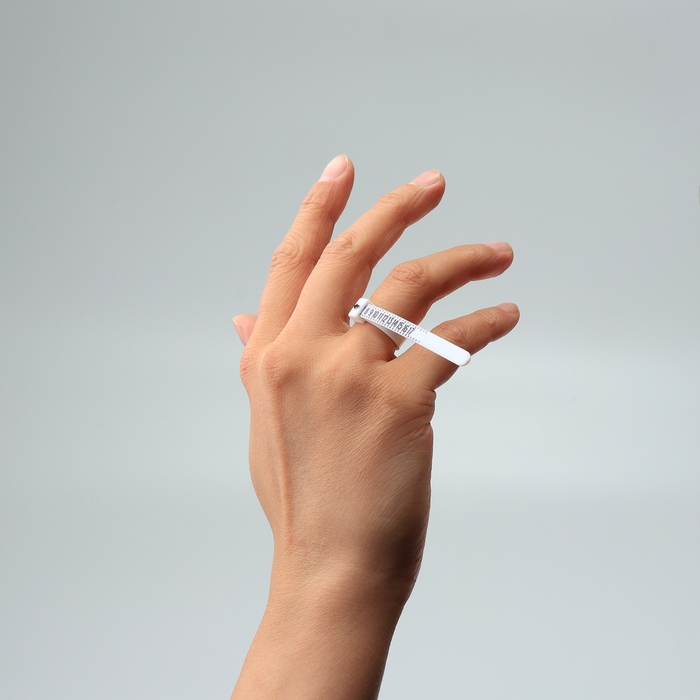 Набор для измерения размера кольца &laquo;Кольцемер-лента, лист&raquo; , 11,5&times;0,8&times;0,8 см, цвет белый