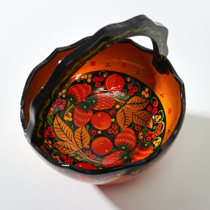 Корзинка, 12-13х12-13 см, хохлома Корзинка, 12-13х12-13 см, хохлома