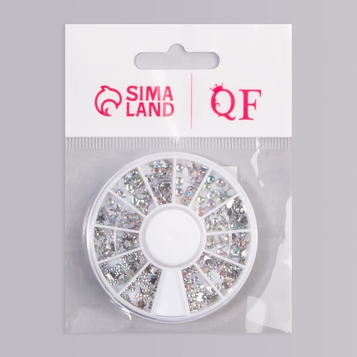 Стразы фигурные для декора &laquo;Ассорти&raquo;, цвет серебристый