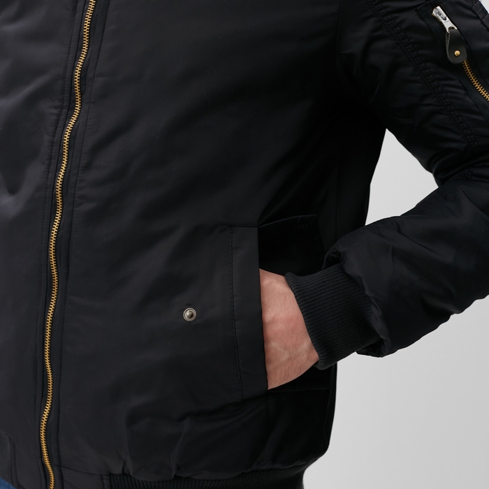 Бомбер мужской на молнии MIST, размер 48, черный