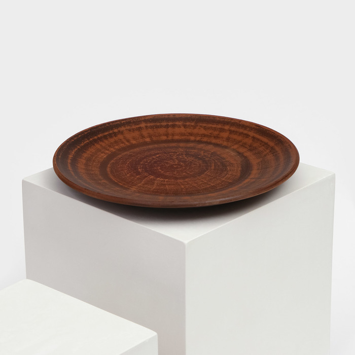 Тарелка &laquo;Пицца&raquo;, гладкая, d=21 см, красная глина