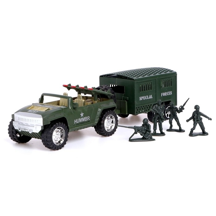 Машина инерционная «Армия», с прицепом, МИКС Машина инерционная «Армия», с прицепом, МИКС