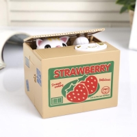 Копилка пластик "Киска прячет монетки" МИКС 10х9х10 см Копилка пластик "Киска прячет монетки" МИКС 10х9х10 см