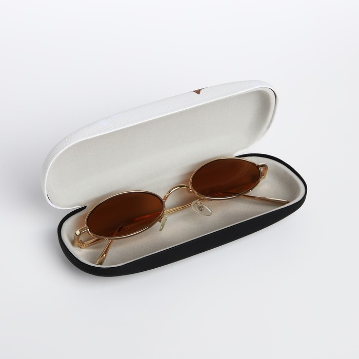 Футляр для очков на хлопушке, длина 16 см, цвет бежевый Футляр для очков на хлопушке, длина 16 см, цвет бежевый