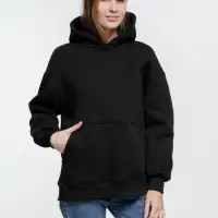 Худи оверсайз Kulonga Comfort Heavy, черное, размер XS/S