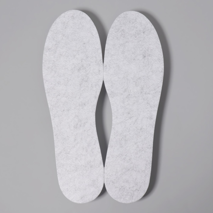 Стельки для обуви, утеплённые, универсальные, 25-46 р-р, 29 см, пара, цвет серый