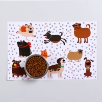 Коврик под миску "Пижон" 43 х 28 см "Весёлые собаки" Коврик под миску "Пижон" 43 х 28 см "Весёлые собаки"