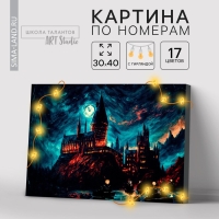 Картина по номерам с подрамником и гирляндой &laquo;Замок&raquo;, 30 х 40 см