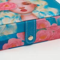 Шкатулка кожзам для украшений "Девушка с розовым пионом" 11х16х5,5 см Шкатулка кожзам для украшений "Девушка с розовым пионом" 11х16х5,5 см