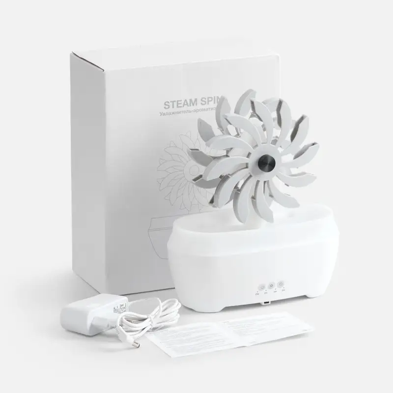 Увлажнитель-ароматизатор Steam Spin, белый с серым Увлажнитель-ароматизатор Steam Spin, белый с серым