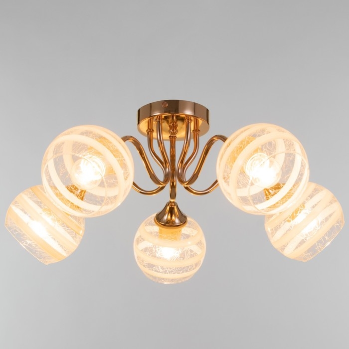 Люстра ГАЛЛОП "Луиза" 5х60Вт Е27 золото