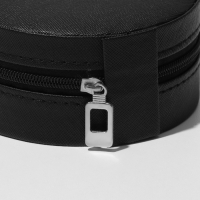 Органайзер для хранения украшений &laquo;Шкатулка портативная круг&raquo;, 9,8&times;9,8&times;4,5 см, цвет чёрный