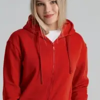 Толстовка на молнии с капюшоном Siverga Heavy 2.0, красная, размер XS