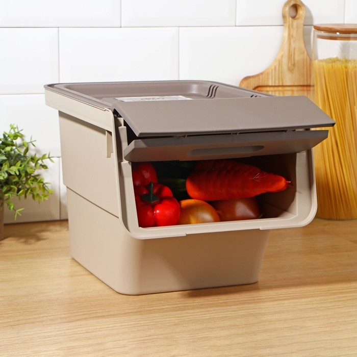 Ящик для овощей &laquo;Смарт&raquo;, 12 л, 26&times;34&times;24 см, цвет латте