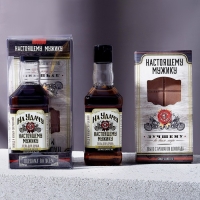 Новогодний подарочный набор косметики &laquo;Настоящему мужику&raquo;, гель для душа во флаконе виски 250 мл и мыло для рук 80 г, Новый Год