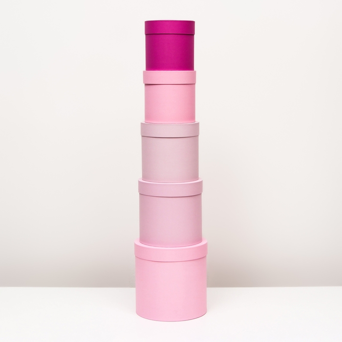 Набор шляпных коробок 5 в 1 &laquo;Феерия&raquo;, 23 х 23 &mdash; 15 х 15 см