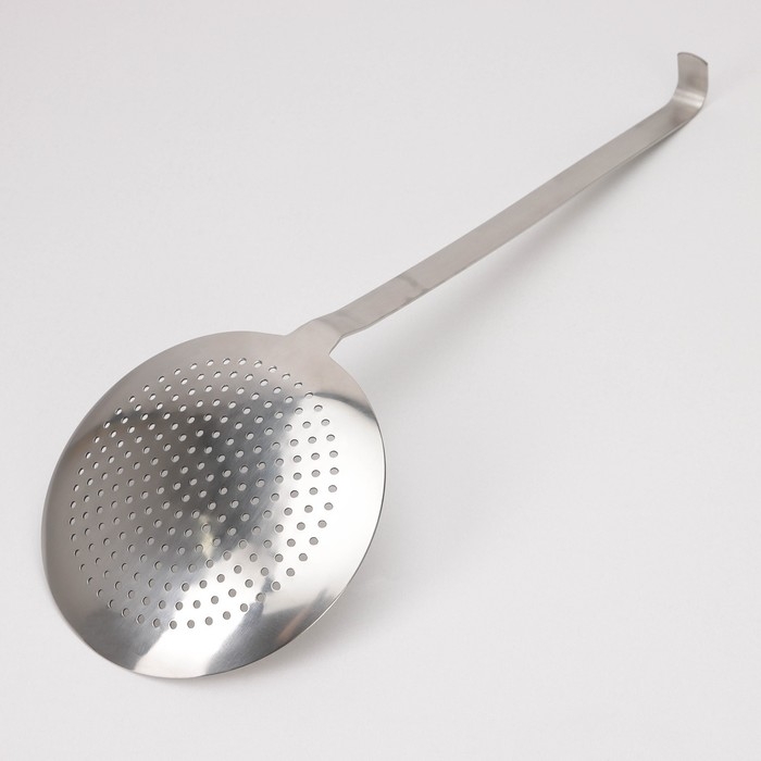 Шумовка из нержавеющей стали цельнотянутая, 64×20 см, толщина 3 мм, 304 марка стали, цвет серебряный Шумовка из нержавеющей стали цельнотянутая, 64×20 см, толщина 3 мм, 304 марка стали, цвет серебряный
