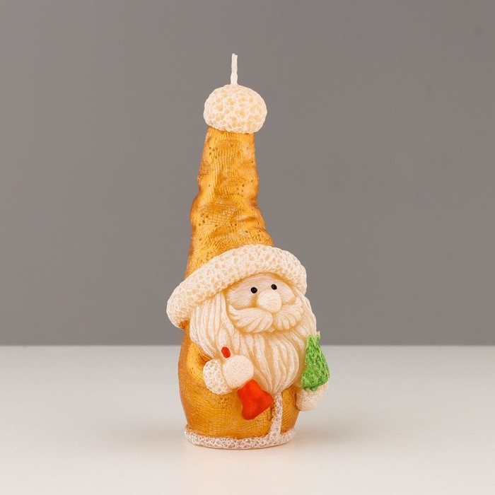 Свеча декоративная "Сказочный Санта",5,7х5,8х13,2 см, металлик