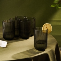 Набор стаканов стеклянный SL Home «Модерн», 400 мл, 8×13 см, цвет графитовый Набор стаканов стеклянный SL Home «Модерн», 400 мл, 8×13 см, цвет графитовый