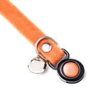 Ошейник кошачий мягкий с бубенчиком, 30 х 1 см, текстиль, оранжевый Ошейник кошачий мягкий с бубенчиком, 30 х 1 см, текстиль, оранжевый