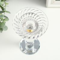 Подсвечник стекло на 1 свечу "Элизий" овальная ножка 9х9х17 см