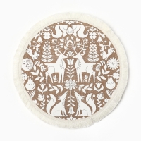 Новый год. Салфетка &laquo;Олени&raquo; цв.белый, 37*37 см