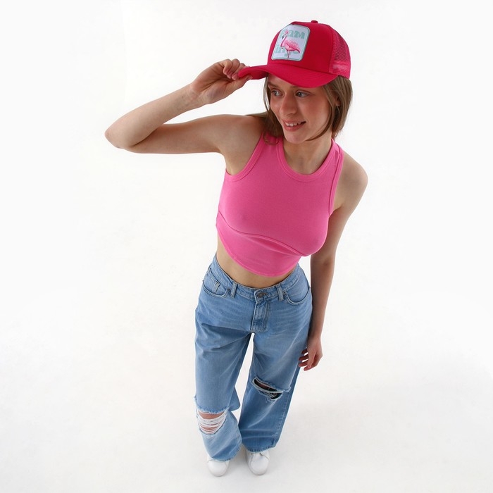 Кепка женская «Фламинго», цвет фуксия, р-р 56 Кепка женская «Фламинго», цвет фуксия, р-р 56