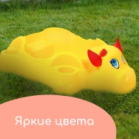 Песочница детская пластиковая, с крышкой, 116 &times; 83 &times; 30 см, &laquo;Коровка&raquo;