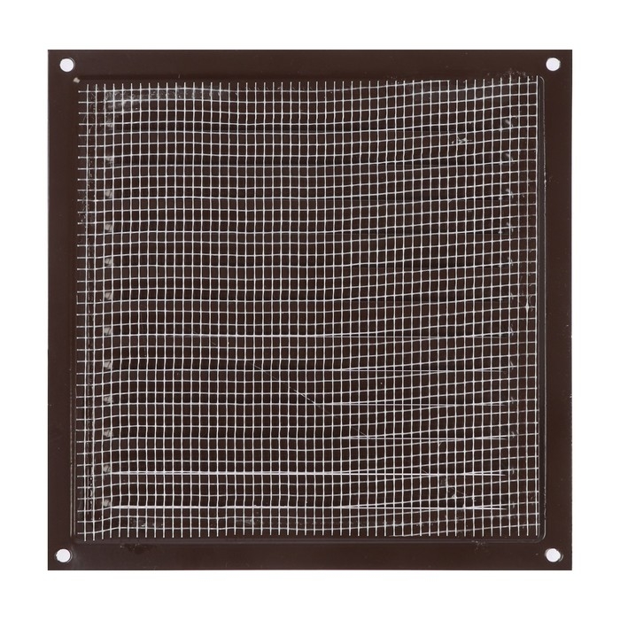 Решетка вентиляционная ZEIN Люкс РМ1919КР, 190 х 190 мм, с сеткой, металлическая, коричневая