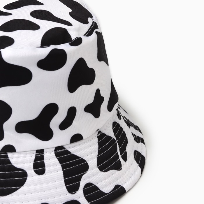 Панама женская двусторонняя MINAKU цвет белый/чёрный, размер 58