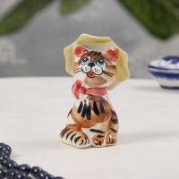 Сувенир &laquo;Кот с зонтом&raquo;, гжель, цвет, 10х5 см