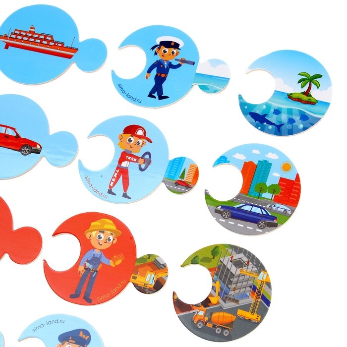 Пазлы логические 3 в 1 &laquo;Транспорт и профессии&raquo;