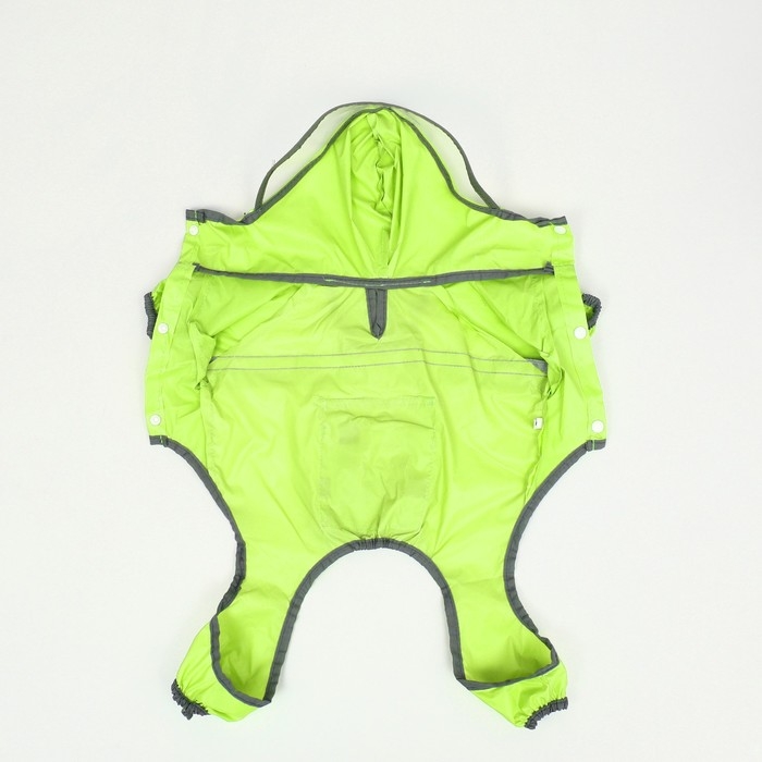 Комбинезон для собак, демисезонный с козырьком, размер  L (ДС 36, Ог 51, ОШ 40 см), зелёный   985440