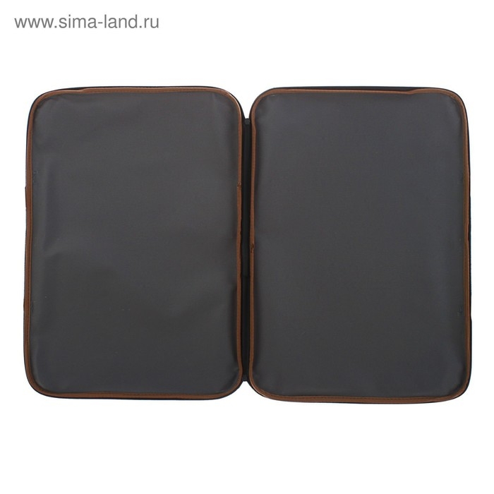 Папка для черчения и рисунков А3, 470 х 350 х 20 мм с ручками, текстильная, факрута "песок" 600D, Стандарт Calligrata серая