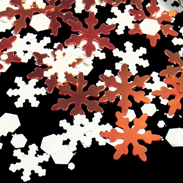 Новый год! Пайетки для декора &laquo;Снежок&raquo;, цвет серебристый/медный