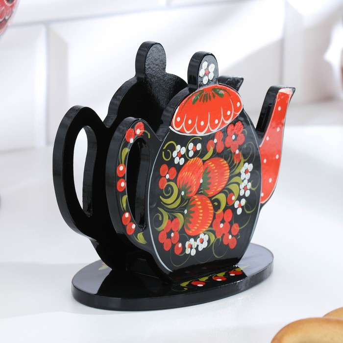 Салфетница &laquo;Чайник&raquo;, хохлома