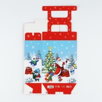 Подарочная коробка новогодняя новогодняя складная с 3D эффектом &laquo;Новогодний автобус&raquo;, 18 x 15 x 7.5 см, Новый год