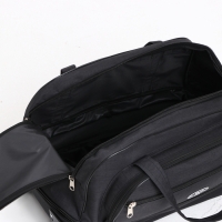 Сумка дорожная на колёсах, отдел на молнии, с увеличением, наружный карман, цвет чёрный Сумка дорожная на колёсах, отдел на молнии, с увеличением, наружный карман, цвет чёрный