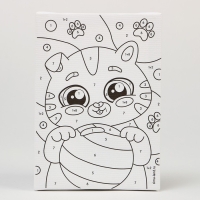 Картина по номерам для детей &laquo;Котёнок с лапками&raquo;, 21 х 15 см