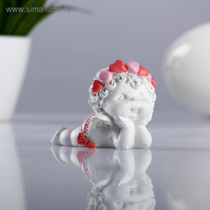 Фигура Фигура "Ангел лежит личико на ручках" 8х5,5х6,5см