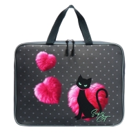 Папка с ручками текстильная А4, 370 х 280 х 60 мм, Stavia "Чёрная кошка" розовый Папка с ручками текстильная А4, 370 х 280 х 60 мм, Stavia "Чёрная кошка" розовый